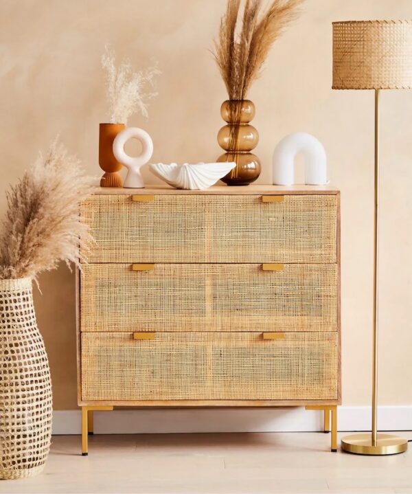 Divi Rattan Webbed Small Chest Of Drawers