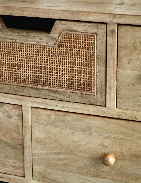 Solid Wood Rattan Ten Chest Of Drawers - Image 2