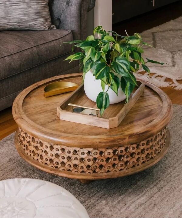 Carved Wooden Coffee Table