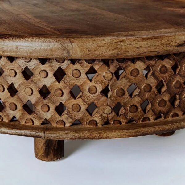 Carved Wooden Coffee Table - Image 3